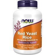 NOW Foods Supplements, Red Yeast Rice with CoQ10, plus Milk Thistle & Alpha Lipoic Acid, 120 Veg Cap
