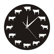Creative Black Pattern Clock Dancing Animal Fitness Home Decoration 12 oclock Clock Display Silent W