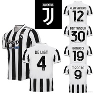 XY Ftb 2021-2022 Juventus F.C. เสื้อกีฬาแขนสั้น ลายทีมชาติฟุตบอล De Ligt Sandro Morata Bonucci ทรงหล