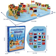 WD Map of the World English / Knowledge of the World / World Map / Wooden Flag Map MW02