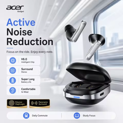 Acer OHR646 TWS Wireless Earbuds Bluetooth 6.0 Hi-Res Sound Long Battery Earphones