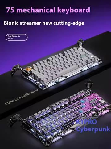 Gravastar K1 Pro Gaming Keyboard Tri Mode Wireless Customized Mechanical Side Engraved Keycaps Alumi