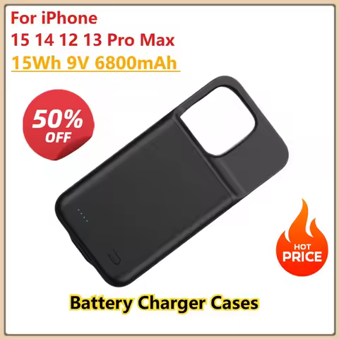 15Wh 9V 6800mAh For iPhone 15 14 12 13 Pro Max Battery Charger Cases Extenal Battery PowerBank charg