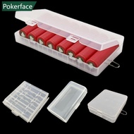 POKERFACE 1Pc 2/4/8-Slot Transparent PP Plastic Battery Storage Box For AAA/AA/18650 Battery Portabl