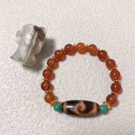 紅肉血絲天珠 綠度母