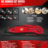 ART Bor Ukir Gerinda Listrik Mini Serbaguna untuk Amplas Potong Besi Kayu - Set101pcs / 130Watt