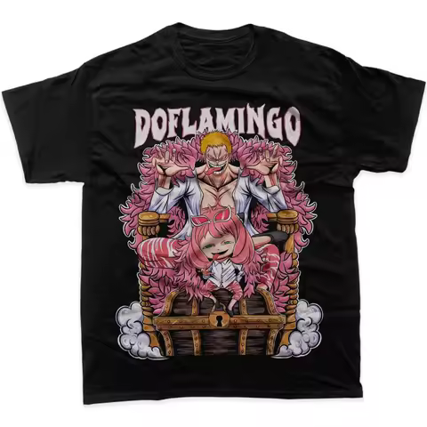 One Piece Anime Doflamingo Anya Forger Printed T-shirt Men's and Women's T-shirt Men's Top Sports T-