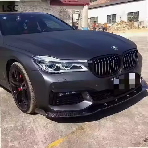 For BMW 7 Series M760 G11 G12 2016-2019 Carbon Fiber Front Lip Bumper Spoiler Diffuser Chin