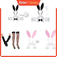 KIN Bunny Ears Hairband Bowtie Cuffs Rabbit Tail Găng tay Anime Cosplay Trang phục