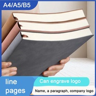 (Can Engrave Logo) A4/A5/B5 soft leather notepad, lined/grid/blank pages, business meeting record bo