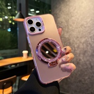 For Tecno Camon 30S / Camon 30 4G 5G Camon 20 Pro Case Shiny Circle Mirror Stand Bracket Case Techno