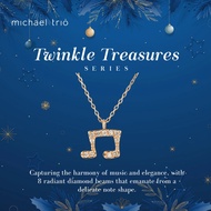 Michael Trio Mini 8th-Beamed Note Diamond Pendant in 14k Rose Gold (0.12ct. tw.)