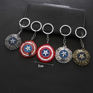 Movie Merchandise Captain America Shield Keychain Car Accessories Ring Rotating Pendant Accessories 
