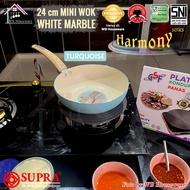 Supra Harmony pan turquoise 24cm white marble Non-Stick/mini wok/stir wok pan/Cooking pan/Frying pan
