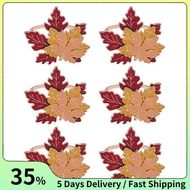 6PCS Maple Leaf Fall Napkin Rings Maple Leaf Napkin Ring Autumn Themed Maple Leaf Napkin Holder for 