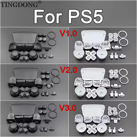 For PS5 V1.0 V2.0 V3.0 Black White D-pad Share Buttons Kit Key Replacement Shell Case Cover L1 R1 L2