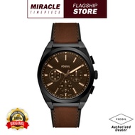 [Official Warranty] Fossil FS6108 Series Everett Chronograph Brown Leather Men Watch