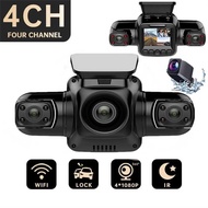 4 Channel 360 Dash Cam HD 4*1080P For Car DVR 24H Parking Monitoring Video Recorder 8 Infrared Night