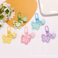 Candy Color New Hollow Butterfly Car Keychain Colorful Paint Door Hook Accessories Earphone Cas