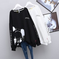 特大码女装300斤春秋薄款卫衣女胖MM200斤宽松显瘦韩版上衣外套潮9.25