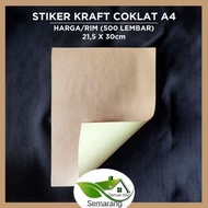 A4 Brown KRAFT Sticker Paper