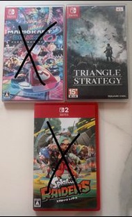 Switch 遊戲卡帶：斯普拉遁塗擊隊Splatoon Raiders, 馬車8 Mario Kart, 三角戰略Triangle Strategy