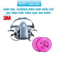 3M 7501 organic anti-gas mask combined with genuine 3M 2097 filter