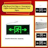DSS Big Beam Exit Sign w/ LED Emergency Lights Industrial Emergency Exit Evacuation