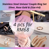 Couple Ring Stainless Steel Cincin Couple Murah Set Cincin Perempuan Ring Set For Woman Silver Ring 925 Original Ring