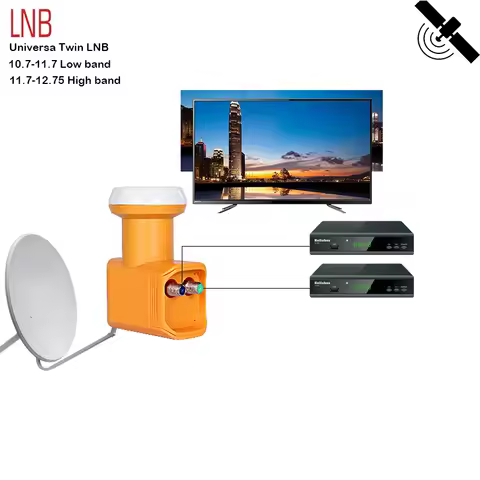 HD Digital Universal LNB DVB S/S2 High Gain Low Noise 0.3db KU Band Twin LNB Dish TV KU Band LNBF Fo