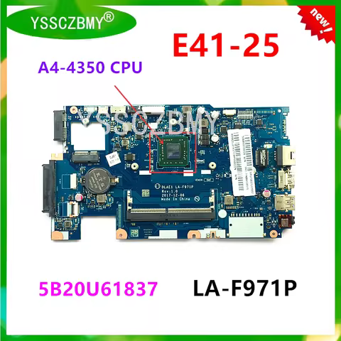 NEW 5B20U61837 for Lenovo E41-25 Laptop motherboard E41-25 Motherboard LA-F971P motherboard With A4-