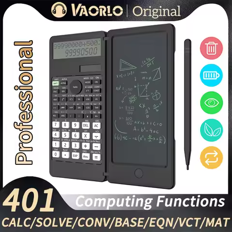 401 Computing Functions Solar Scientific Calculator With 6 Inch Writing Tablet Foldable Professional