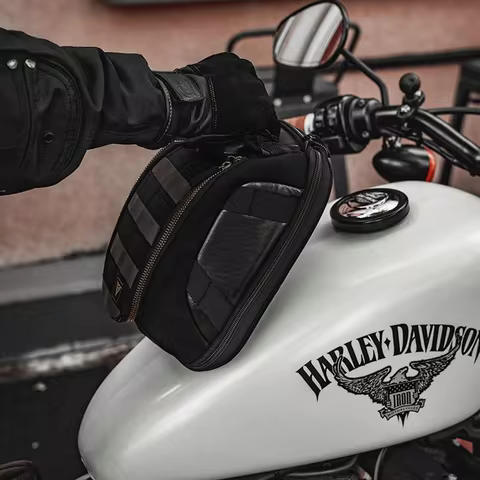 Magnetic Tank Bag Motorcycle Waterproof Leather Fuel Tank Bag 3-5L Universal Cafe Racer Card Phone T