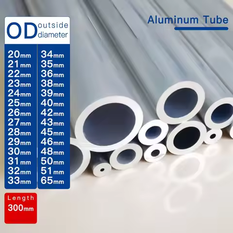 Aluminium Tube OD20-65mm length300mm Round Aluminum Alloy Pipe Straight Large outer diameter 6063 th
