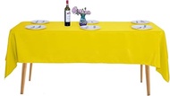 Ascoza 2pack 60x102 Inch Yellow Rectangular Tablecloth 6 Feet Table Cloth in Polyester Fabric for We