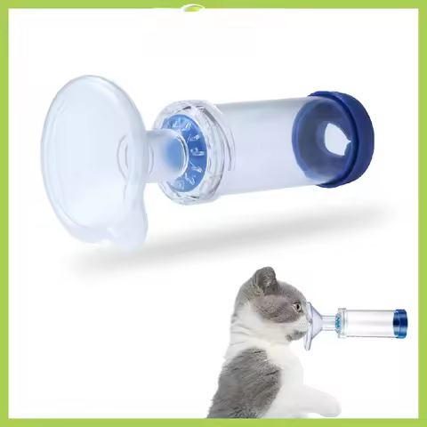 Pet Aerosol Chamber Cat Portable Inhaler Spacer With Medical PVC Mask Nebulizer Chamber For Animals 