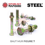 Figure Nut Bolts 7 / BM F7 / Steel Nut Bolts Figure 7 M 6 x 80