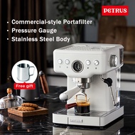 Petrus Espresso Coffee Machine 15 Bar Coffee Maker Machine 1350W High Power With Commercial Stainles