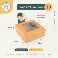 Box Cake Window Corugated 20x20x10/cardboard/Dus/lunch Box (CCB20W)