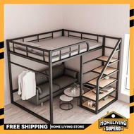 SUP Apartment Loft Bed Bedstead Loft Duplex Upper Bunk Multifunctional Iron Bed 2e169