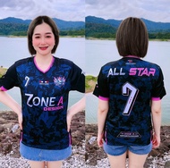 All Star Plus เสื้อพิมพ์ลาย Zone A เสื้อคอวี เสื้อวัยรุ่น เสื้อกลุ่ม เสื้อกีฬา