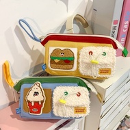 Little Red Book Same Style Little Bear Burger Pencil Case Cute Original Zipper ins Stationery Bag St