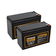 12V 7Ah (7.2Ah) Lithium LiFePO4 Battery 2 Pack, 2000+ Cycles Lithium Iron Phosphate Rechargeable Bat