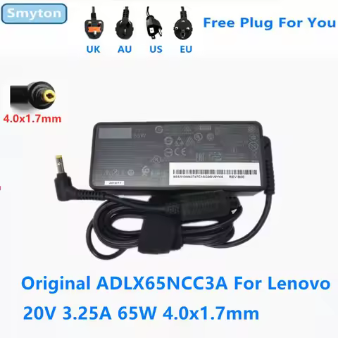 Original 65W Laptop Charger AC Adapter For Lenovo Thinkpad 20V 3.25A 4.0x1.7mm ADLX65NCC3A ADLX65NLC