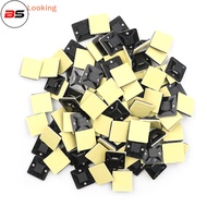 BS 100 Pcs Self Adhesive Cable Tie Mount Base Holder 20 x 20 x 6mm