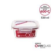 Komax Oven Glass Square Food Container 520ml | BPA Free | Airtight and Leak Proof Food Keeper