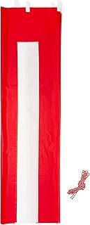 Red and White Curtain KH005-01IN Height 70.9 inches (180 cm) x Length 70.9 inches (180 cm) (1 part),