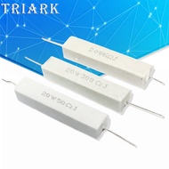 5PCS 20W 5% Ceramic Cement Resistor 0.1R 0.2 0.25 0.5 1 2 3 4.7 10 20 50 100 Ohm 3R 12R 27R 100R 180