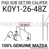 100% GENUINE (MAZDA) REAR BRAKE PADS 1 SET MAZDA 2/CX3/CX5 (CABLE TYPE HANDBRAKE USE ONLY)>>K0Y1 26 