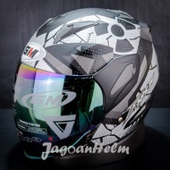 NEWEST GM FIGHTER HELMET RD BLACK SILVER DOFF SINGLE VISOR